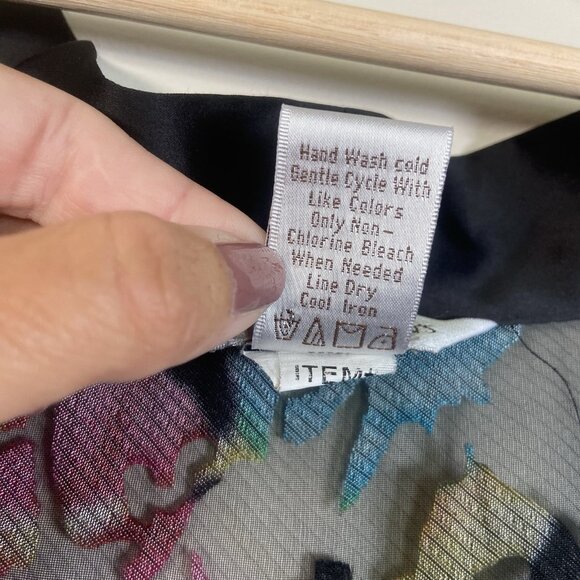 DRAPERS & DAMON KIMONO COVER UP JACKET COAT 1X FRINGE MULTICOLOR FLORAL Boho - Picture 6 of 11